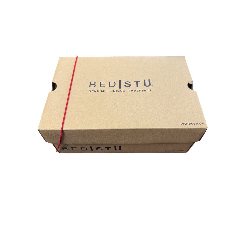 BED|STÜ Moon Black Rustic Leather Ankle Strap Sandals Size 8 Box - Picture 8 of 8